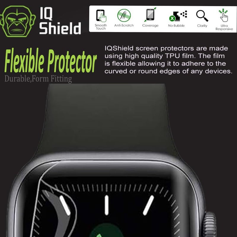 IQShield IQ Shield 6 Pack Screen Protector for Apple Watch SE 3 (2025)/ SE 2/ SE/Series 6/5/4 40mm LiquidSkin Easy Install Anti-Scratch Ultra Thin Smudge Resistant Anti-Bubble Flexible Clear TPU Film for iWatch 40mm - Image 3